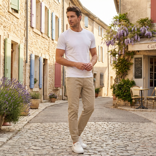 Pantalon cargo confortable et fonctionnel à rangements multiples